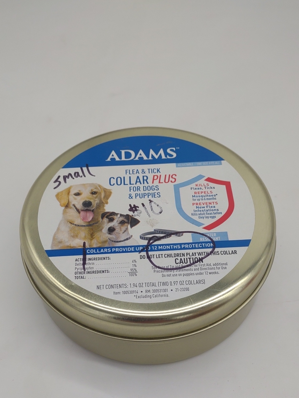 Adams Dog Flea & Tick Collar Plus - Blue and White Label - 1 Collar